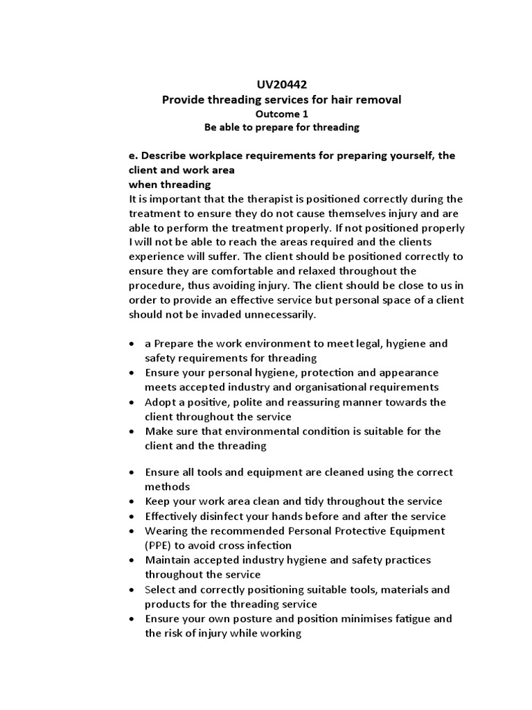 UV20442 Threading Service | PDF | Hair | Psychosis