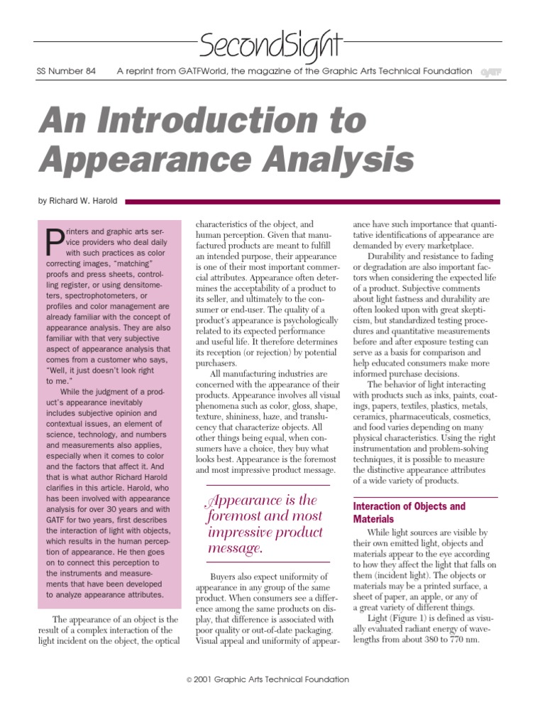 An Introduction To Appearance Analysis (En) | PDF | Color ...