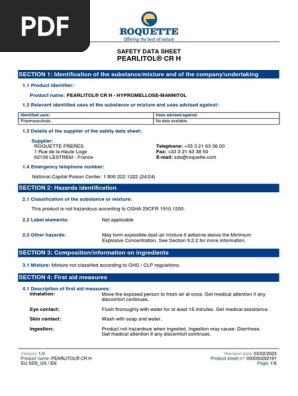とと 3タイトル Roquette Sds Us Pearlitol-Cr-H 000000202191 en | PDF