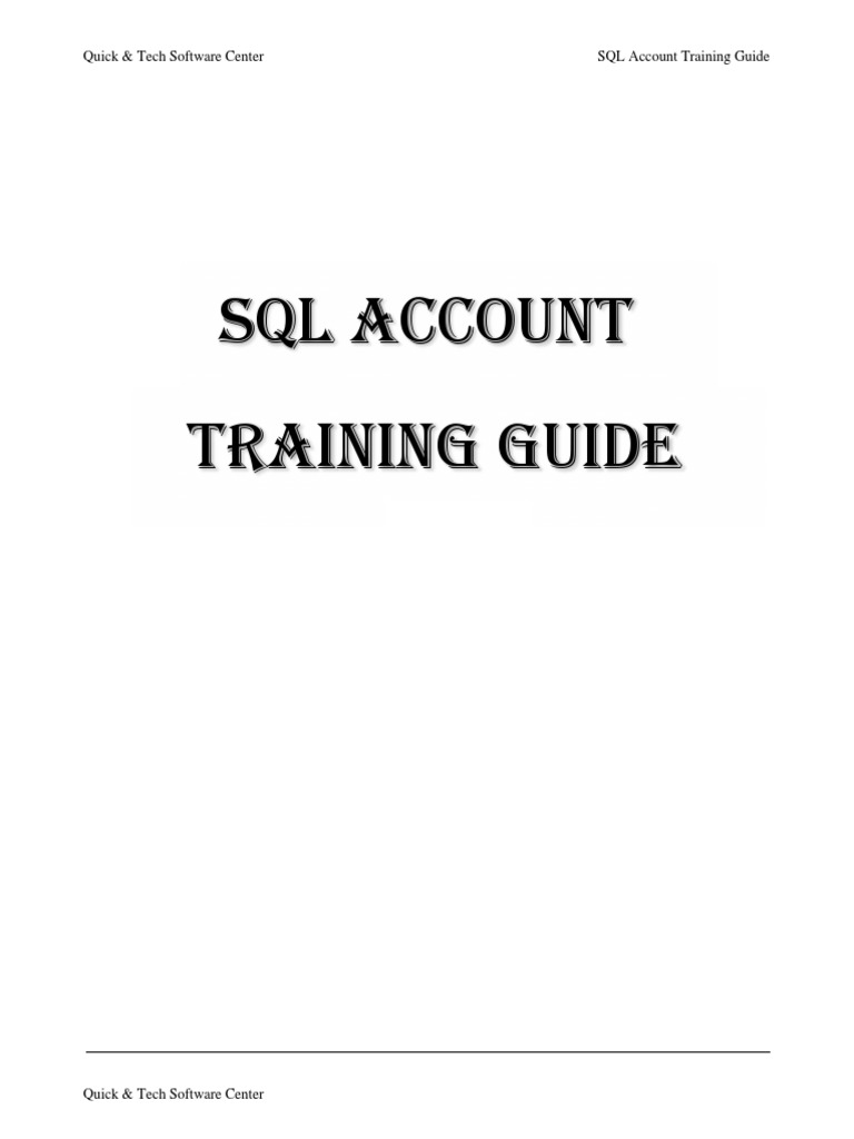 SQL Account Training Guide - QNT | PDF | Debits And Credits | Cheque