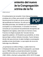 El Nombramiento Del Nuevo Prefecto de La Congregación para La Doctrina de La Fe - Adelante La Fe