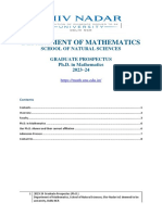 PhD-Mathematics Prospectus 2023-24