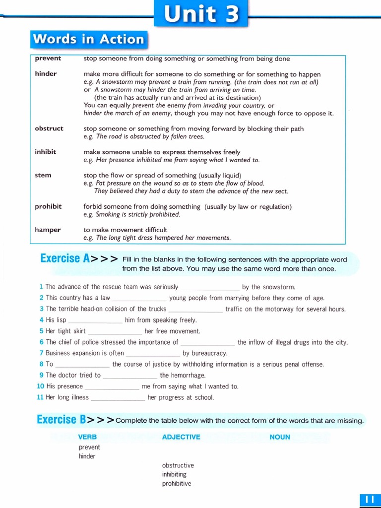 Vocabulary for Preventing Actions | PDF