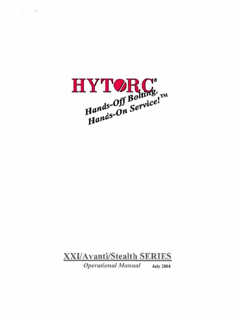 Hytorc Avanti 3 Operation Manual PDF