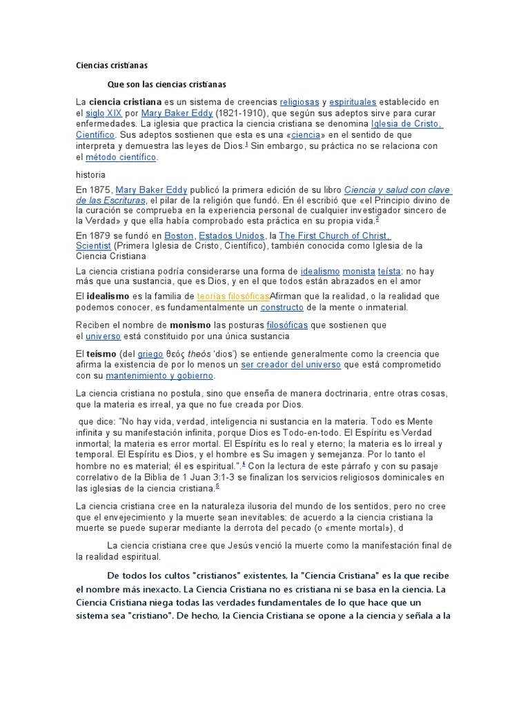 Introducción a la Ciencia Cristiana | PDF | Creencia religiosa y doctrina