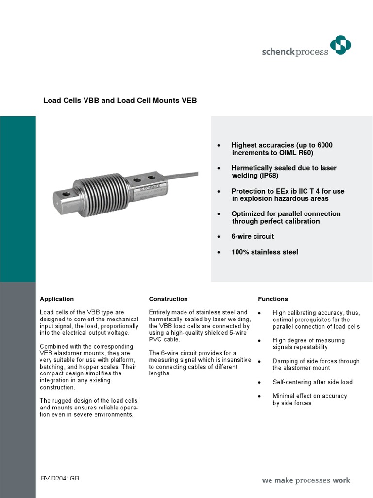 Load Cells VBB and Load Cell Mounts VEB: Application Construction ...