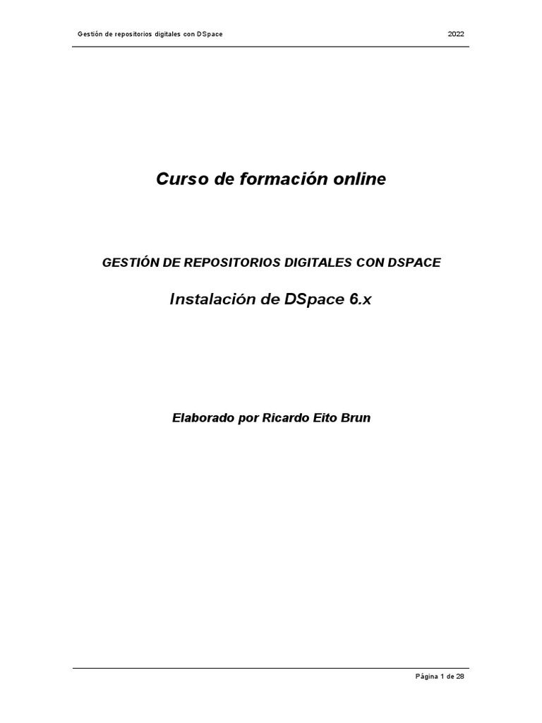 Instalación de DSpace 6.3 | PDF | Java (lenguaje de programación ...