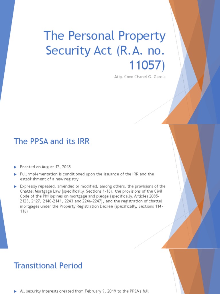 The personal property security act pdf security interest property law