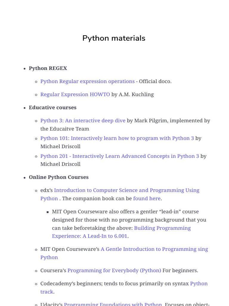 25 Python Materials | PDF | Regular Expression | Python (Programming ...