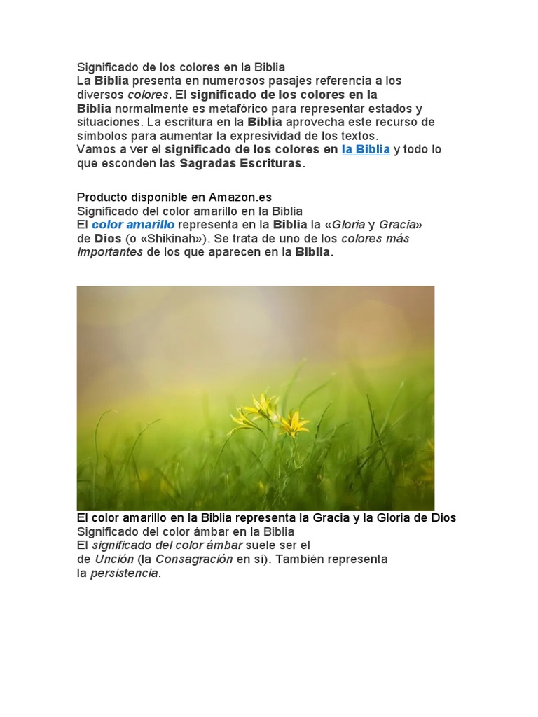 Significado de Los Colores en La Biblia | PDF