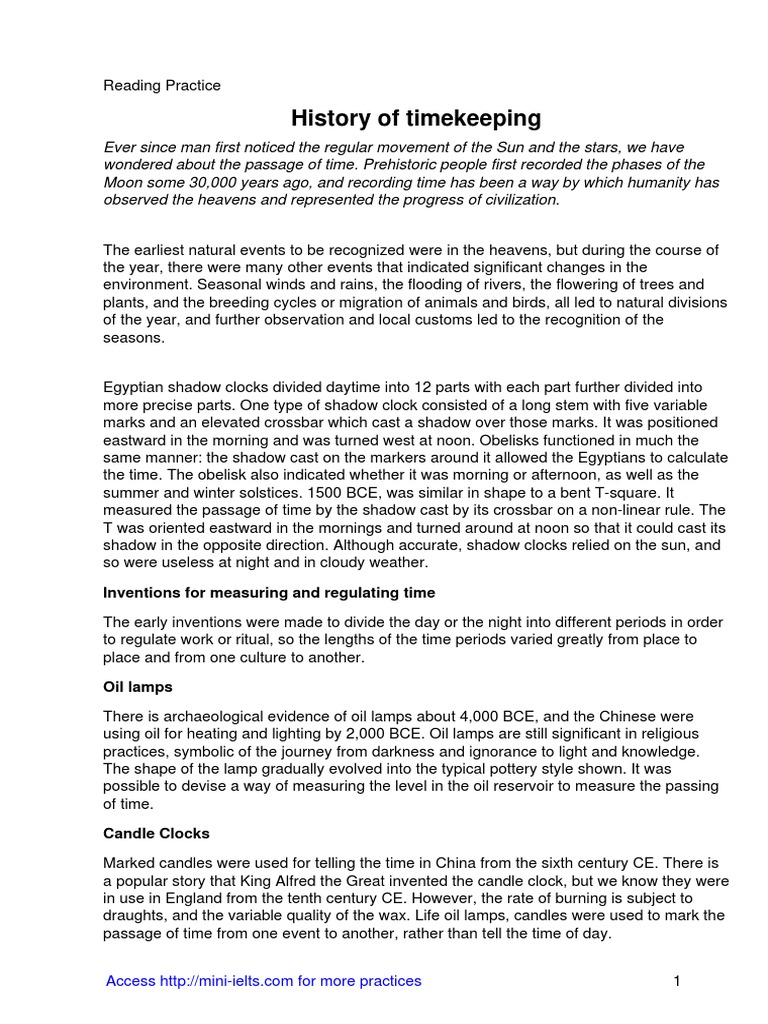 History of Timekeeping PDF Hour Time