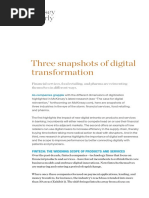 Three Snapshots of Digital Transformation