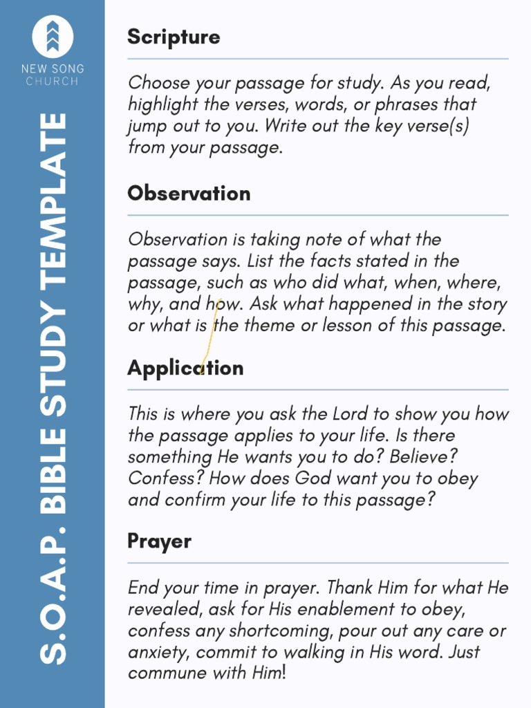 S.O.A.P. Bible Study Template Fillable 79 | PDF
