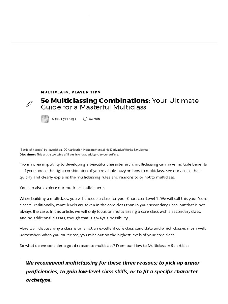 5e Multiclassing Combinations_ Your Ultimate Guide for a Masterful