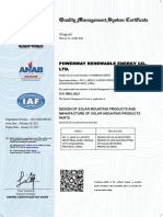 ISO9001 Certificate - Quality Management System - Powerway