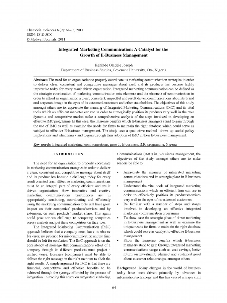 Imc Model | PDF | Marketing Communications | Marketing
