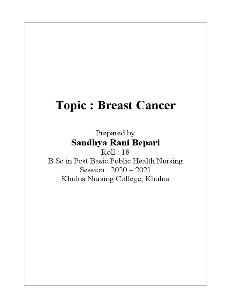 Breast Cancers | Download Free PDF | Breast Cancer | Cancer