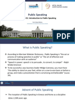 Lecture 01: Introduction To Public Speaking
