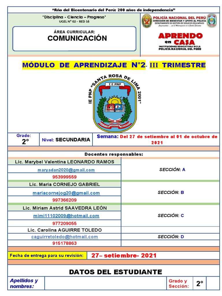 Modulo 02 Iii Trim Comunicación 2 Sec Pdf Publicidad