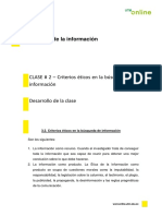 Clase 2, Unidad 3. Alfin. Criterios Éticos en La Búsqueda de Información