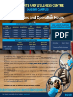 FNU Sports and Wellness Centre New Rates and Operation Hours