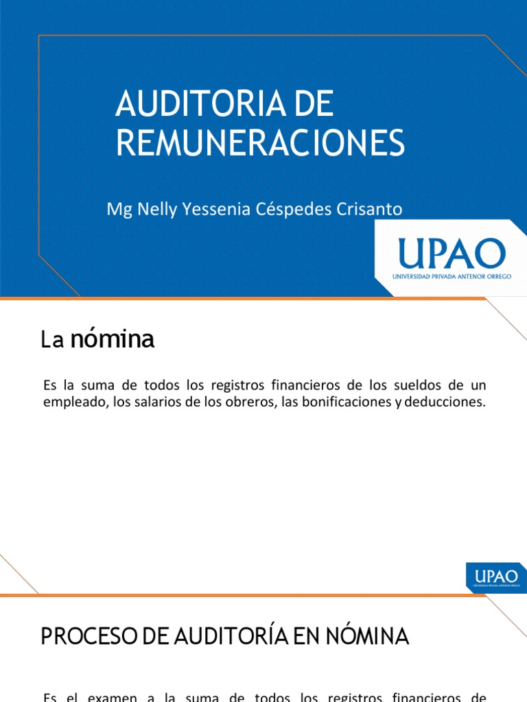 Auditoría de Nómina y Remuneraciones | PDF | Salario | Cheque de pago