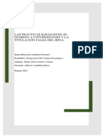 Las Practicas Ilegales en El Ingreso A Universidades y La Titulacion Falsa Del Sena