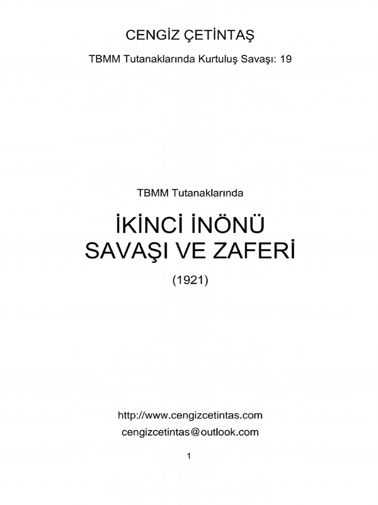 Cengiz Çetintaş-II - İnönü Zaferi | PDF