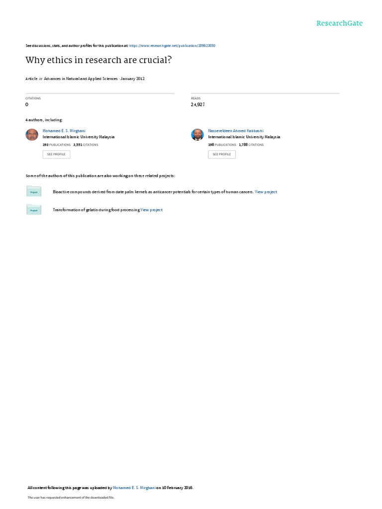 660 663EthicsinResearch | PDF | Applied Ethics