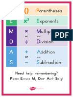 US2 M 31 PEMDAS Order of Operations A4 Display Poster Ver 2