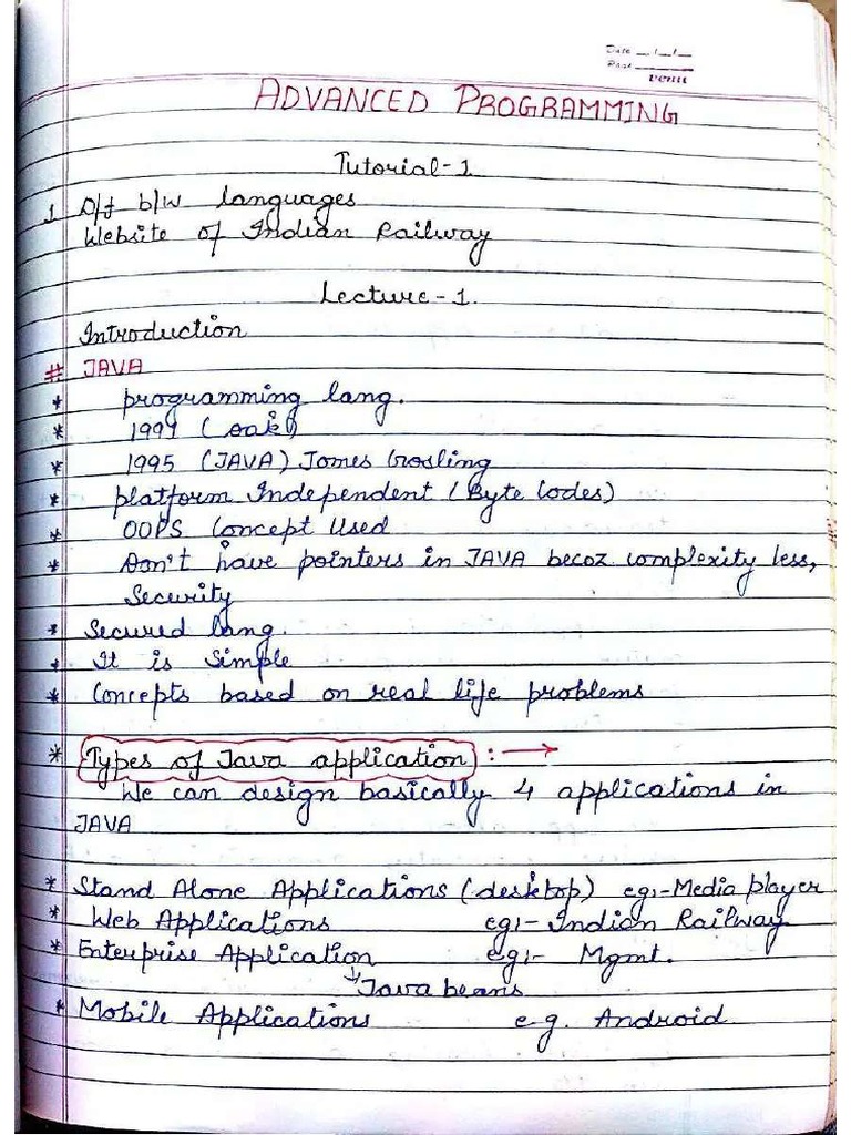 Java Handwritten Notes | PDF