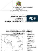 Lecture Two - Early Urban Settlements