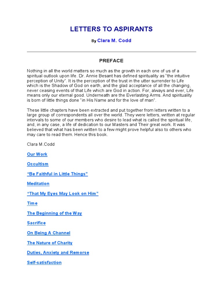 Letters To Aspirants | PDF | Soul | Meditation