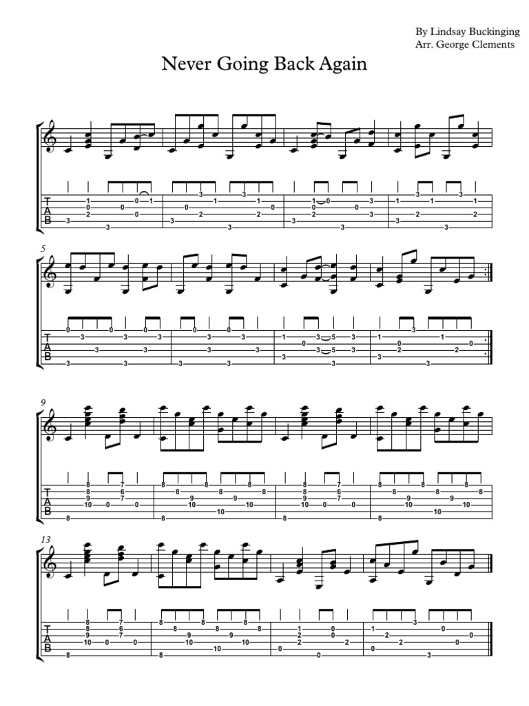 Never Going Back Again PDF