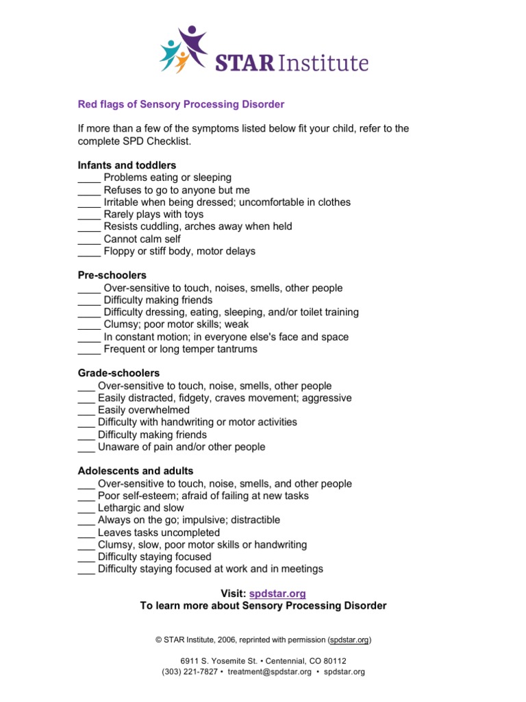 Red Flags of SPD - 1 | PDF | Self-Improvement | Wellness