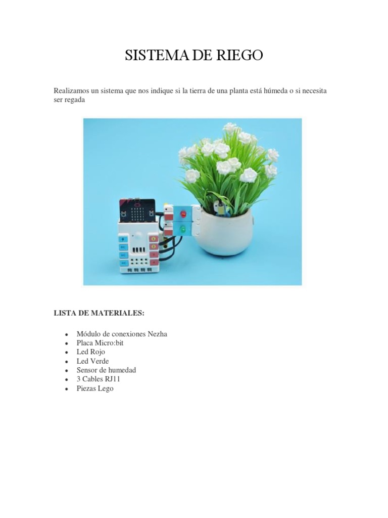 Proyectos Con MicroBit - Sistema de Riego | PDF