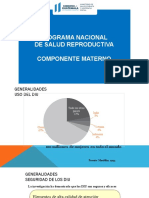 Programa Nacional de Salud Reproductiva Componente Materno