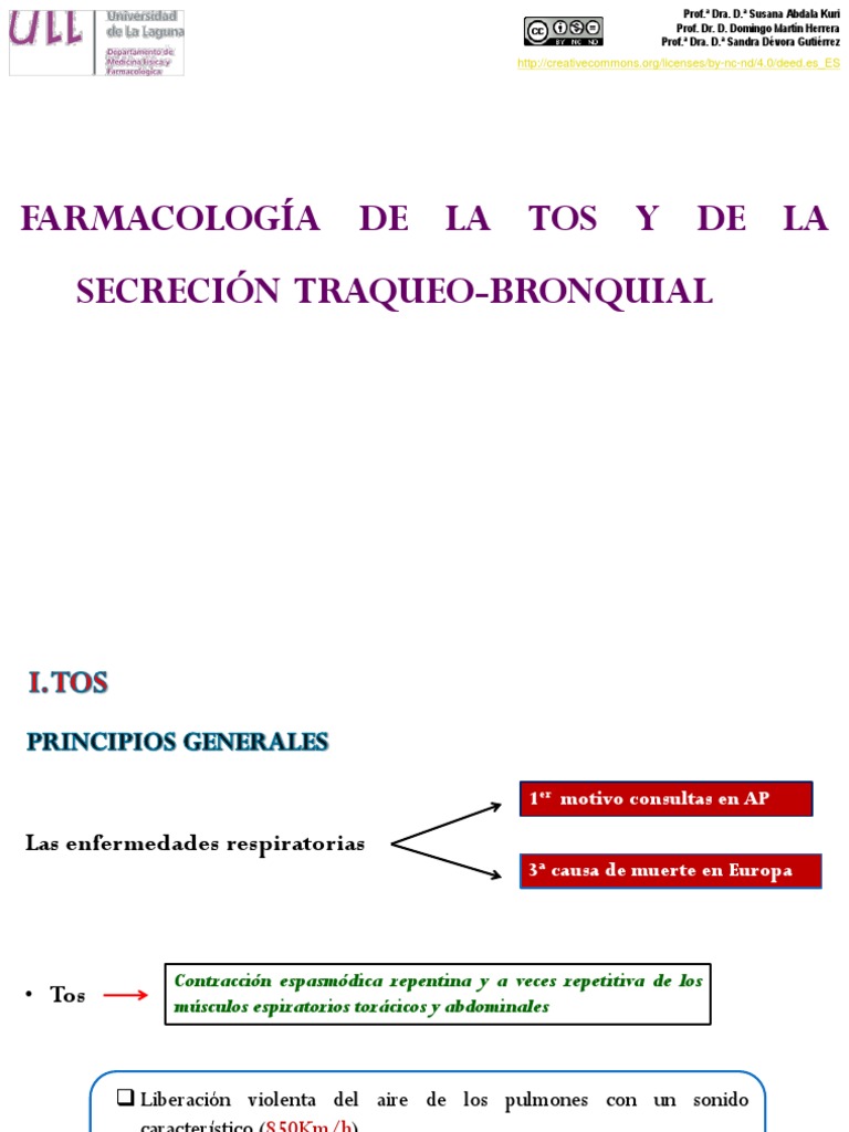 Tema 18 - FARMACOLOGÍA DE LA TOS | PDF | Tos | Bronquitis