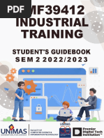 Industrial Training: Student'S Guidebook S E M 2 2 0 2 2 / 2 0 2 3