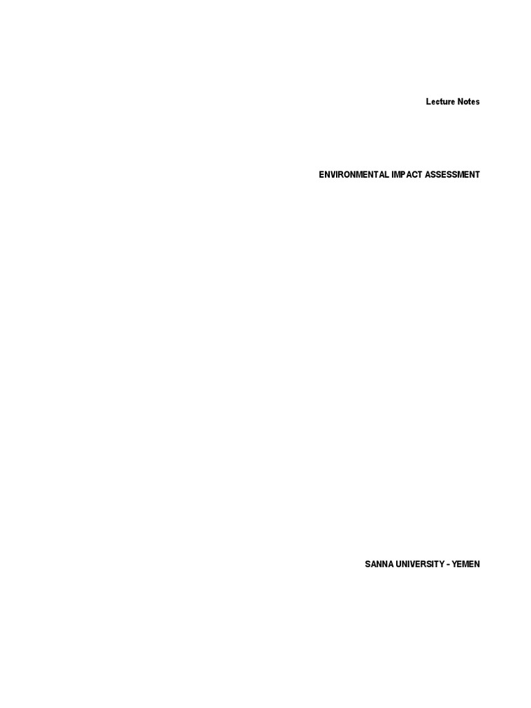 Environmental Impact Assessment Notes | PDF | Environmental Impact ...