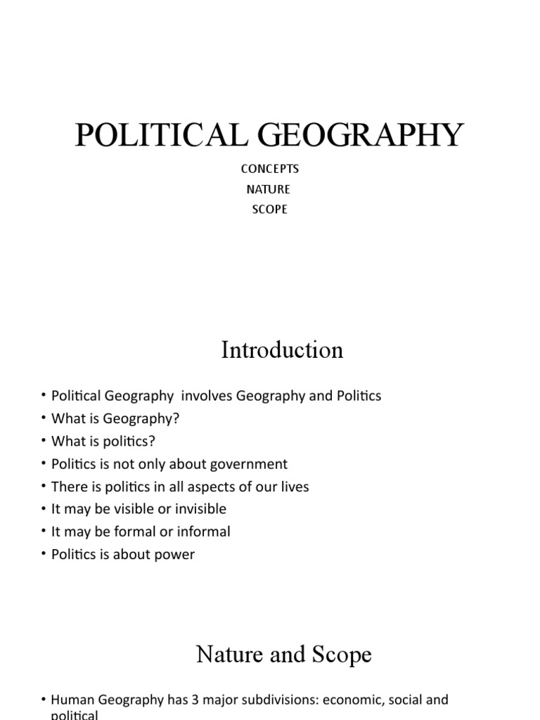 Nature and Scope of Political Geography | PDF | Geography | Geopolitics