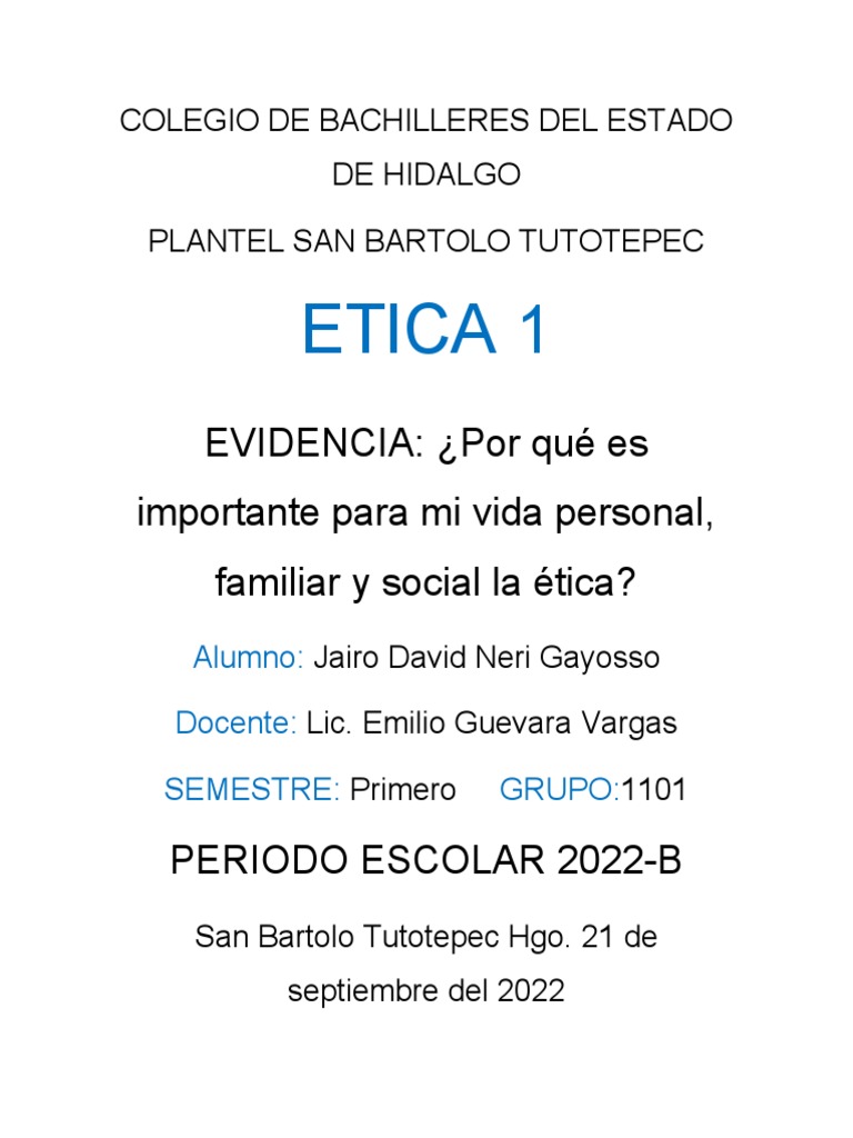 Colegio de Bachilleres Del Estado de Hidalgo PDF Sócrates Moralidad