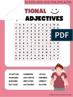 Emotional Adjectives Word Search Activity 1