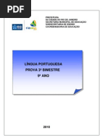 LÍNGUA PORTUGUESA prova 3 bimestre 9 ano 2010