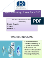 E-Invoicing For Certificate Course On GST
