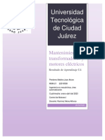 Universidad Tecnológica de Ciudad Juárez: Mantenimiento A Transformadores y Motores Eléctricos