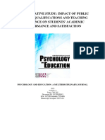 A Quantitative Study: Impact of Public Teacher Qualifications and Teaching Experience On Students' Academic Performance and Satisfaction