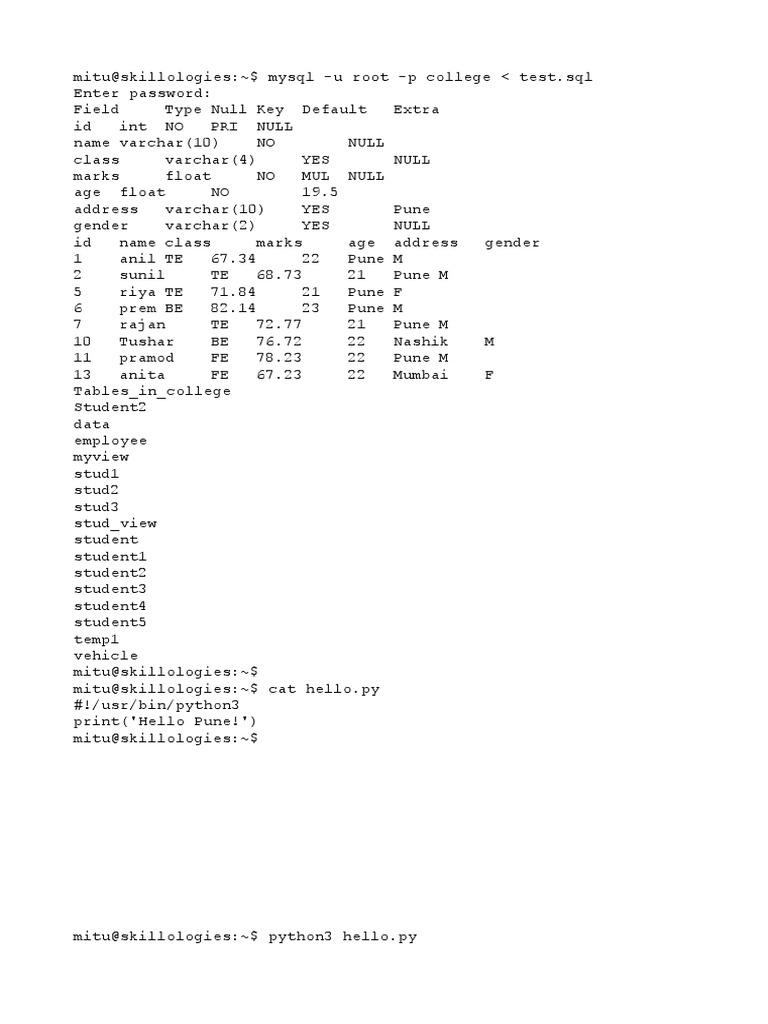 Mysql Session 