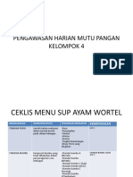 Pengawasan Harian Mutu Pangan Kelompok 4