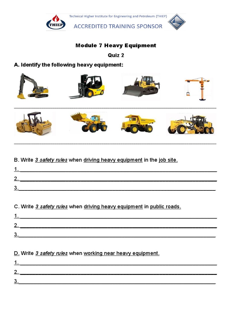 Module 7 Heavy Equipment Quiz 2 PDF